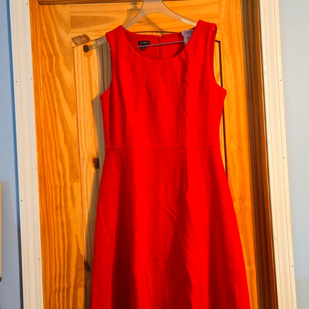 Talbots Red Sleeveless A-Line Dress with Back Zipper